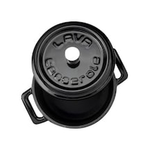 Metal Döküm Mini Tencere, 10 Cm, 0.35 L Hacim, Siyah