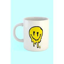 Smiley Baskılı Kahve Kupası Beyaz