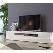 Işık Tv Ünitesi Alt Modülü Tv Sehpası Beyaz Mdf