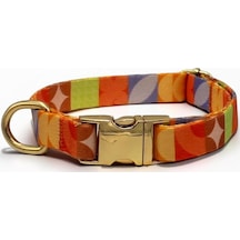 Caramelos İsimli Köpek Tasması, Küçük Irk Ve Yavru Köpek İçin, Metal Kilit, 1,5 Cm Turuncu, Small Çok Renkli