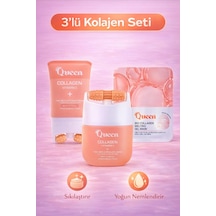 3 Lü Kolajen Cilt Bakım Seti Nemlendirici, Sıkılaştırıcı, Anti-aging Etkili Vitamin C Li Yüz & Boyun Kremi + Jel Maske