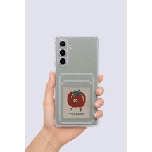 Samsung Galaxy Uyumlu A54 Kartlıklı Tomato Desenli Kılıf