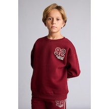Defacto Bisiklet Yaka Numara Baskılı İçi Yumuşak Tüylü Kalın Sweatshirt Erkek Çocuk I6070a826wnbr248 Bordo-br248