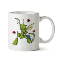 Pokemon Scyther Gotta Catch Em All Bug Type İki Tarafı Baskılı Kupa Bardak Çok Renkli