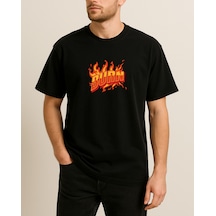 Hugo Boss Burn Baskılı T-shirt Siyah