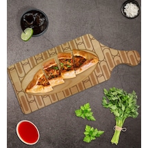Bk Gift Modern Art Tasarımlı Dikdörtgen Şeklinde Doğal Ahşap Servis Ve Sunum Tabağı Model 19