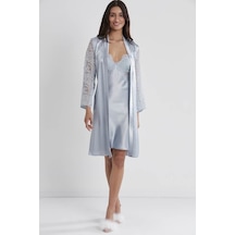 Pierre Cardin Sütyen Kaplı Sabahlık Gecelik 4025 Mist 001