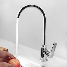 Polo Uzun Kuğu Batarya Krom Lavabo Banyo Mutfak Musluğu Musluk Mermer Tezgah Üstü Çift Su Giriş Evye Diğer