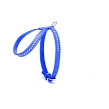 Doggie Flotter Swarovski Taşlı Deri Köpek Göğüs Tasması 1,2 X 29-40 Cm Mavi Çok Renkli