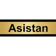 Asistan 7x20cm Altın Renk Metal Yönlendirme Levhası