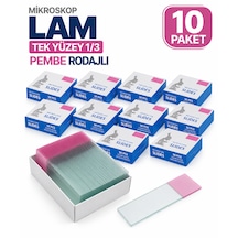 Lam - Tek Yüzey 1/3 Pembe Rodajlı Mikroskop Lamı 10 Paket