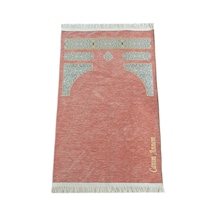 Anneye  Nakış İşlemeli Kabe Desenli İsimli Şönil Seccade - Pembe