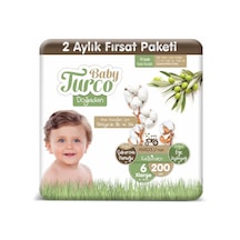 Baby Turco Doğadan Bebek Bezi 6 Numara XLarge 2 Aylık Fırsat Paketi 200 Adet