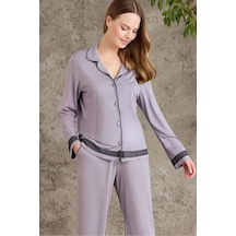 Pierre Cardin 2200 Kadın Uzun Kollu Gömlek Pijama Takımı-royal Royal