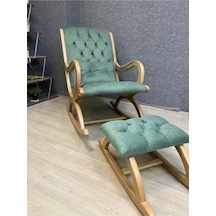 Asedia Rustik Naturel Natura Fıstık Yeşili Sallanan Sandalye Dinlenme Koltuğu