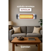 Şamdan Ikiz 3000 W Infrared Isıtıcı Siyah