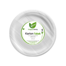 Roll-up Doğaya Dönüşümlü Karton Tabak 22cm 6lı Beyaz-Ebat Yok