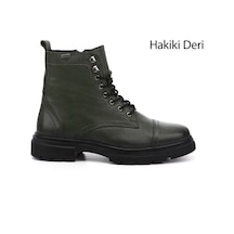 Gönderi(R) Gönderi R Haki Floter Gön Hakiki Deri Fermuarlı Bağcıklı Erkek Postal Bot 81501 Haki