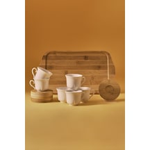 Karaca  Bambu Tepsili 6 Kişilik Kahve Fincanı 90 Ml