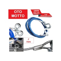 Oto Motto Çekme Halatı 2 Ton Çelik İzoleli 2,6 Mt 8 Mm