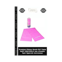Premium Pilates Bandı Pvc Tüpte Hafif 150x15x0,3 Mm Pembe Spor Egzersiz Antrenman
