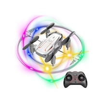 Katlanabilir Mini Bk2 Drone Optik Akışlı Led Işıklı Tek Tuş Kalkış Katlanabilir Tasarım Rc Uzaktan Kumandalı Drone - Beyaz