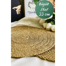 Yunusoğlu Home Hasır Jüt Supla 6'lı Set Amerikan Servis 33 Cm Çap Supla 6'lı Hasır