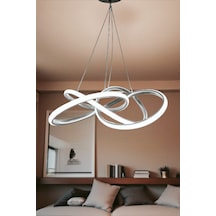 Kumandalı 3 Renk Işıklı Modern Sarkıt Led Avize Krom Kasa Salon,oda ,mutfak ,hol Efsane Krom