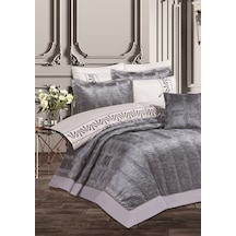Goldroom Home Verona Nakışlı Çeyiz Seti 8 Parça Gri
