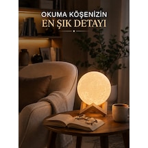 Modern Tasarımlı 3d Ay Lambası Yatak Odası Ve Salon Dekoru - Lisi Çok Renkli