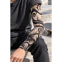 10 Adet Giyilebilir Kol Dövmesi Çorap 3d Baskılı Likralı Kumaş, Kol Ve Bacak İçin Geçici Dövme Tattoo Sleeve Tattoo Socks Model 15