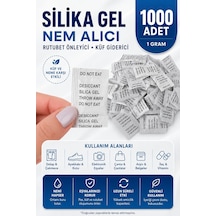 1000 Adet 1 Gr Silikajel Nem Alıcı Rutubet Önleyici Küf Giderici Silika Jel Desiccant