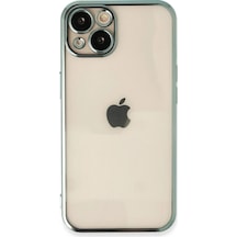 Apple İphone 14 Kılıf Razer Lensli Silikon - Yeşil Çok Renkli