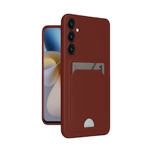 Samsung Galaxy Uyumlu A16 5g Kılıf Kelvin Kartvizitli Silikon - Bordo Bz8683140838836