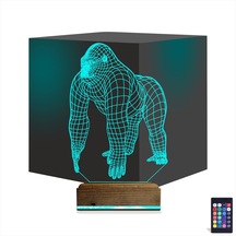 Negelsin 3D Lamba Kumandalı 16 Renk Goril Gorilla Tasaırm