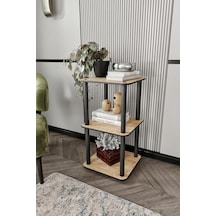 Modern 3 Katlı Ahşap Dekoratif Orta Sehpa & Yan Sehpa Çok Amaçlı Kitaplık Bitki Standı Salon, Ofis Ve Oturma Çok Renkli