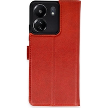 Newface - 583 - Xiaomi Redmi 13c Kılıf Trend S Plus Kapaklı Kılıf - Novapazr - - Kırmızı