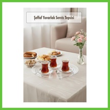 Bezos Şeffaf Yuvarlak Servis Tepsisi 33 Cm Dmc