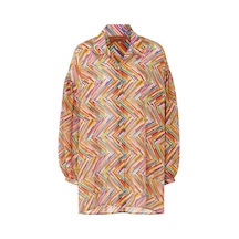 Missoni Chevron Desenli Uzun Kollu Pamuk Gömlek Çok Renkli