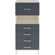 Arges Dolap Tek Raflı 5 Çekmeceli 60x30x134 Aytaşı-antrasit Aytaşı