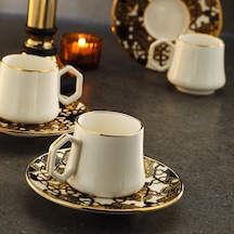 Sandro Moreno 1453 Burçlar Geometrik Gold 12 Parça 6 Kişilik Kahve Fincan Takımı 90 Ml Renkli