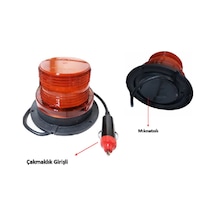 Tepe Lambası Flaş Etkili Çakmaklık Girişli Mıknatıslı 12-24v.