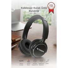 Özel Seri Müzik Aksesuarı Kablosuz Cihaz Ses Dinleme Bluetooth Kulaklık Hd20 Siyah