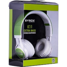 Syrox K11 Super Bass Kafa Bantlı Mikrofonlu Kulak Üstü Kulaklık