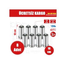 Ademkocplastik 10 Cm Baza Koltuk Kanepe Ayağı Civatalı M8-İnce Diş-8 Adet