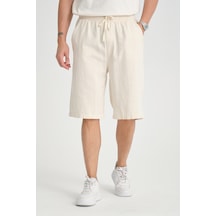 Redline Erkek Baggy Fit Rahat Kesim %100 Pamuk Yumuşak Dokulu Şort Kapri Bej