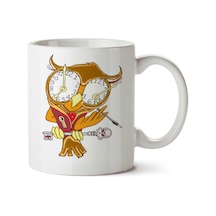 Whimsical Steampunk Owl İki Tarafı Baskılı Kupa Bardak Çok Renkli