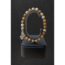 Odun Jasper Taşı Doğal Taş Desenli Parlak Jasper Taşı Bileklik Doğal Taş Odun Jasper Mdf Kutu Odun Jasper Mdf Kutu