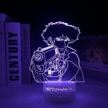 Szypzstore Hayranları Için Anime Kovboy Bebop 3d Gece Lambası 16 Renkler Dekor Illusion Uzaktan Kumandalı Led Lamba, Manga Kovboy Bebop Şekil Noel Hediyesi Oyuncaklar Çocuklar/erkekler Yhmvlj Siyah