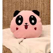 Pembe Peluş Panda Tasarımlı Yastık